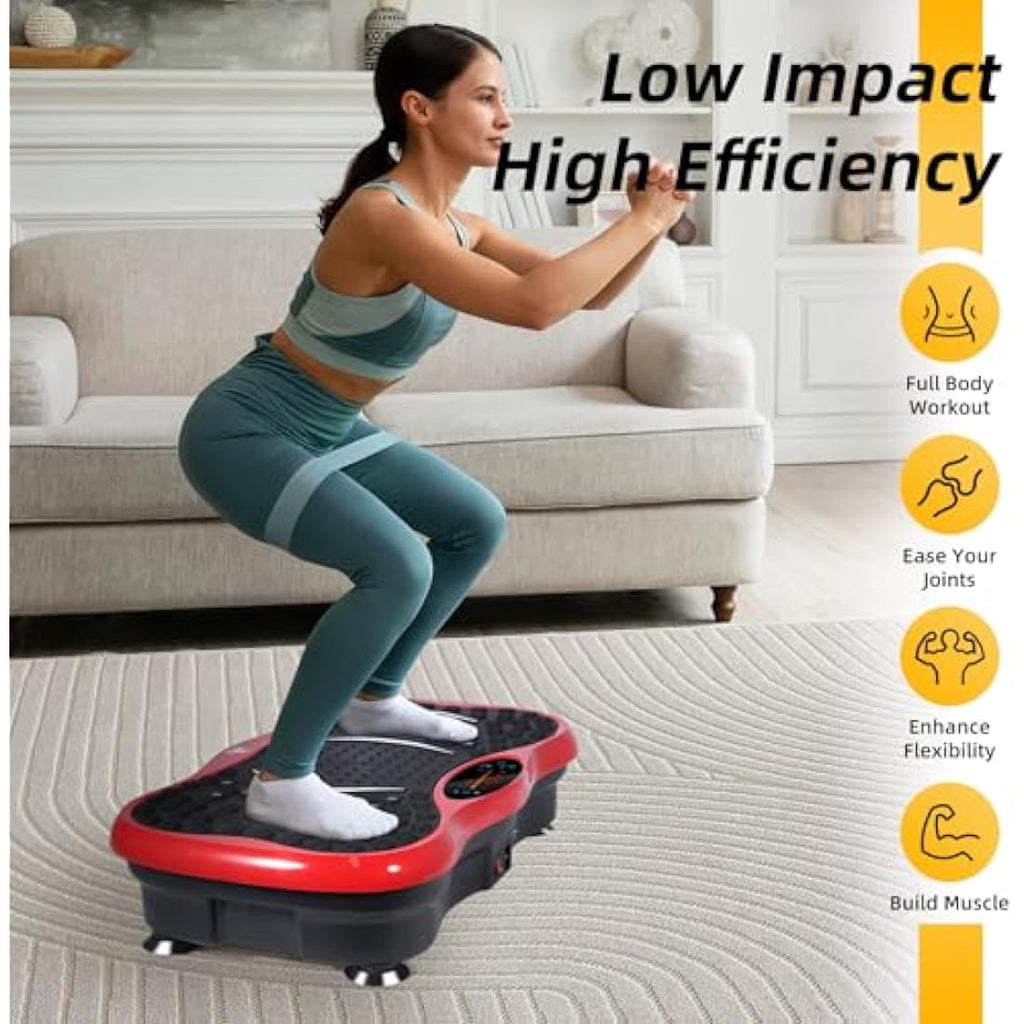 EVOLAND Vibration Plate Exercise Machine with Bluetooth & Resistance Bands