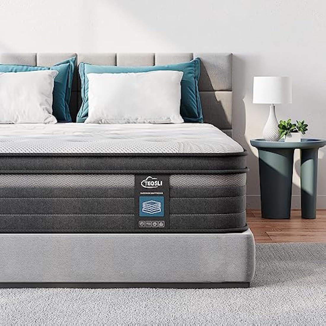 TeQsli Single Hybrid Mattress – Gel Memory Foam & Pocket Sprung