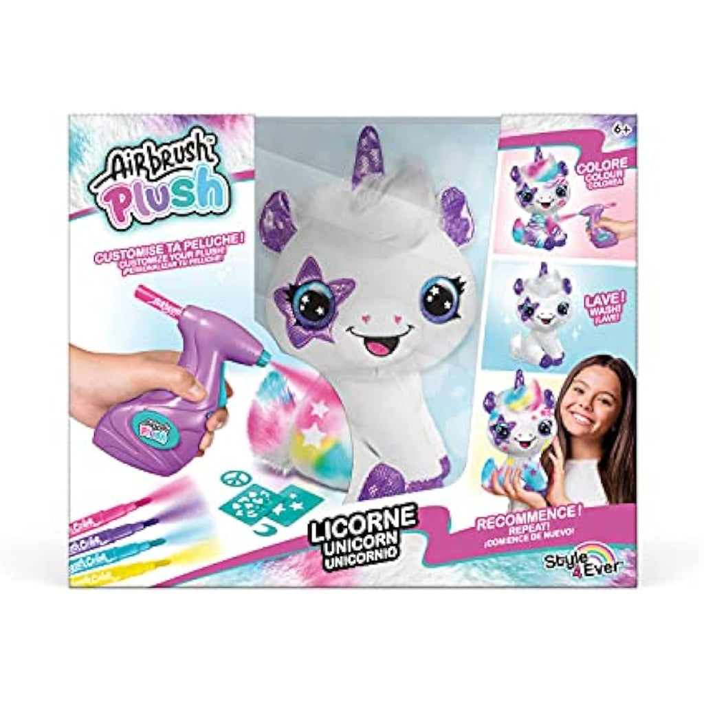 Canal Toys Unicorn Airbrush Plush - DIY Spray Art Toy with Stencils