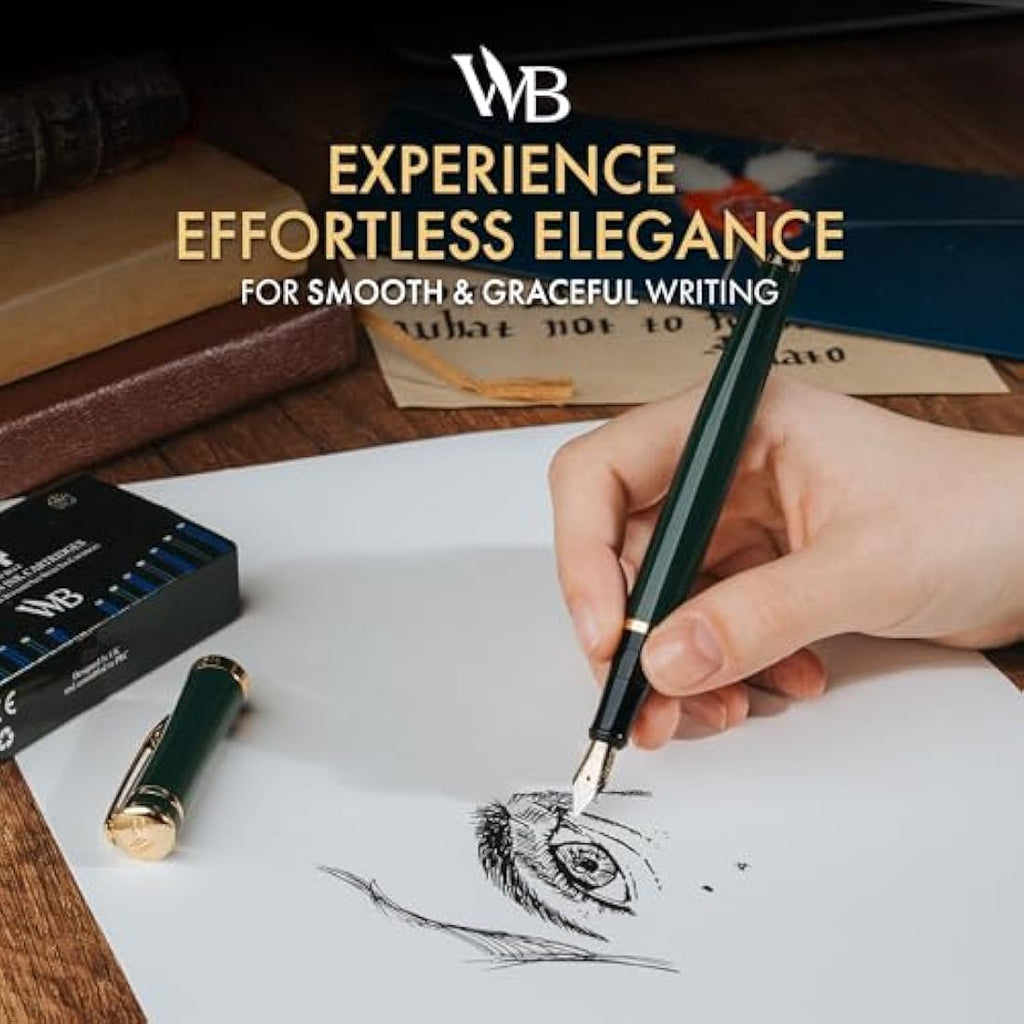 Wordsworth & Black Fountain Pen Set – 18K Gold Gilded Extra Fine Nib