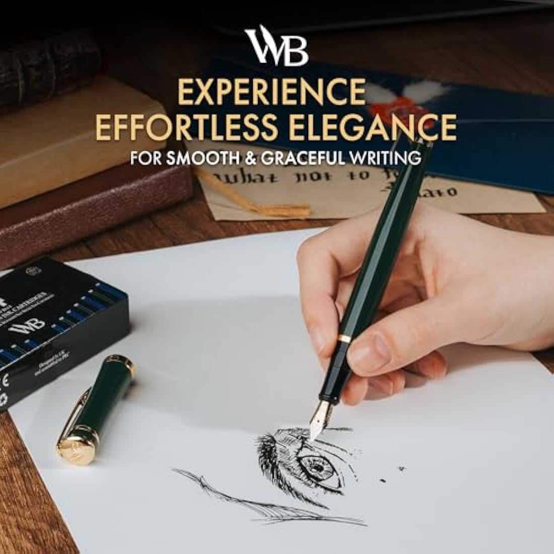 Wordsworth & Black Fountain Pen Set – 18K Gold Gilded Extra Fine Nib