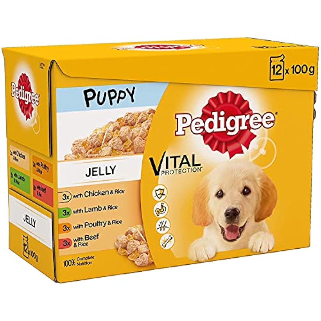 Pedigree Junior Wet Puppy Food Mixed Selection in Jelly, 12 x 100g