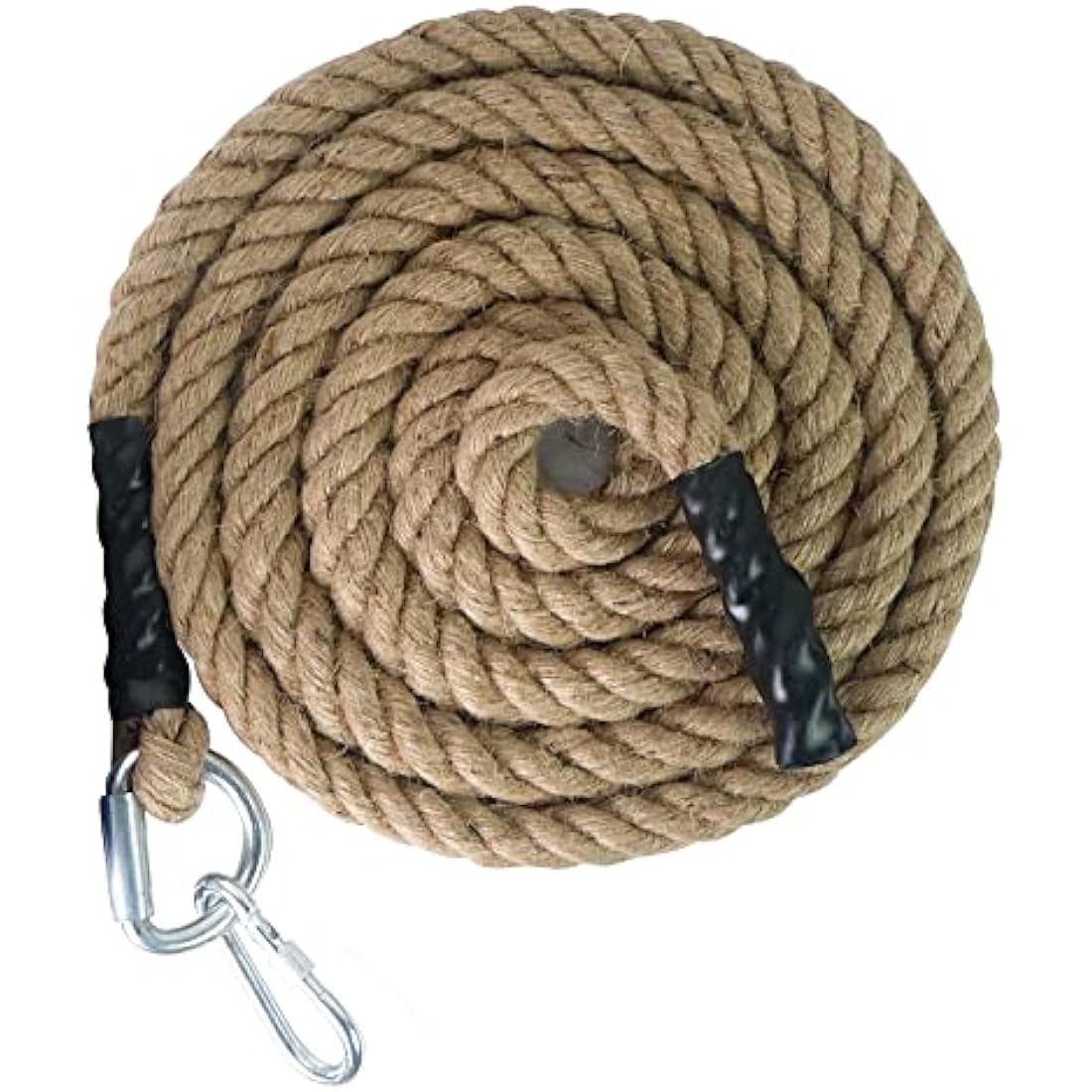 Jute Gym Climbing Rope with Carabiner - 30mm-50mm Hemp