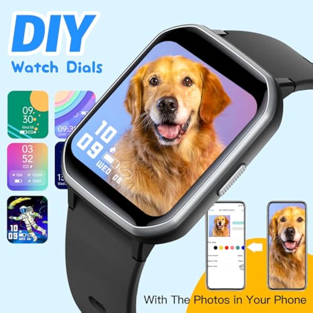 Kids Smart Watch – IP68 Waterproof Fitness Tracker (Black)