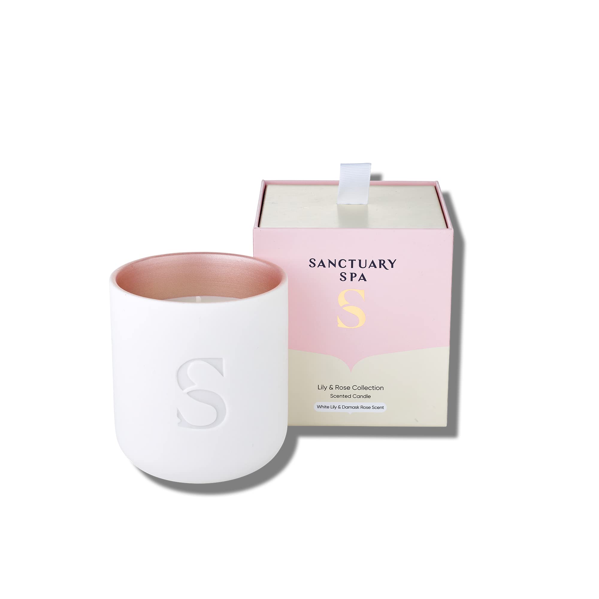 Sanctuary Spa Lily and Rose Scented Candle | Natural Shea Wax | 260g