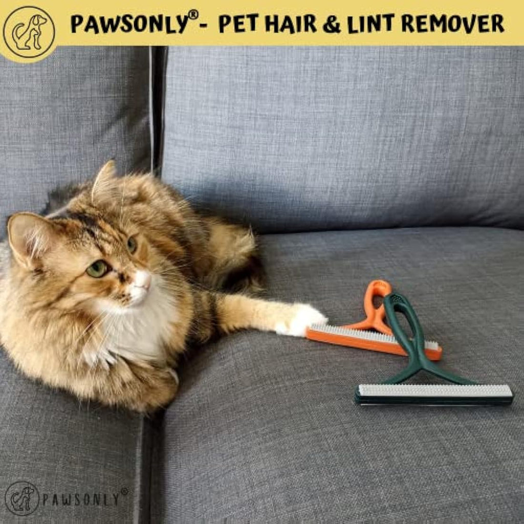 PawsOnly Pet Hair Remover - Double Sided Fabric Safe Lint Scraper Tool