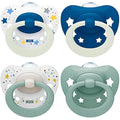 NUK Signature Glow-in-the-Dark Orthodontic Silicone Soothers | 0-6m | 4pk