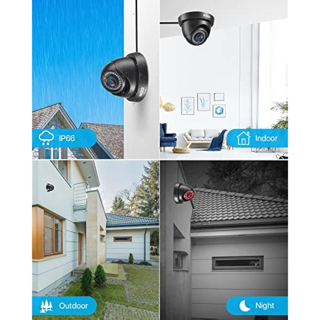 ZOSI 1080P CCTV Security Camera | 80ft Night Vision Weatherproof