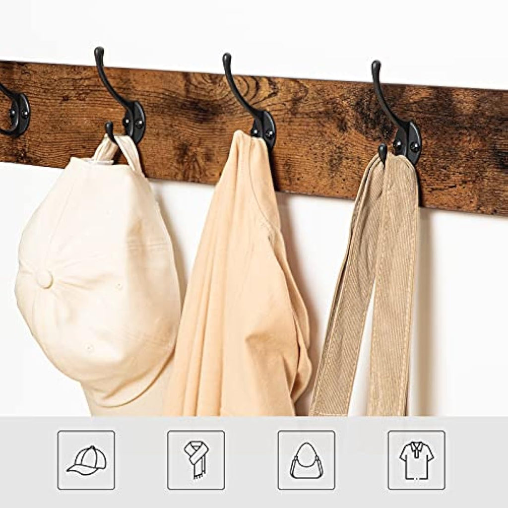 HOOBRO Industrial Hall Tree with Shoe Bench - Rustic Brown Coat Rack