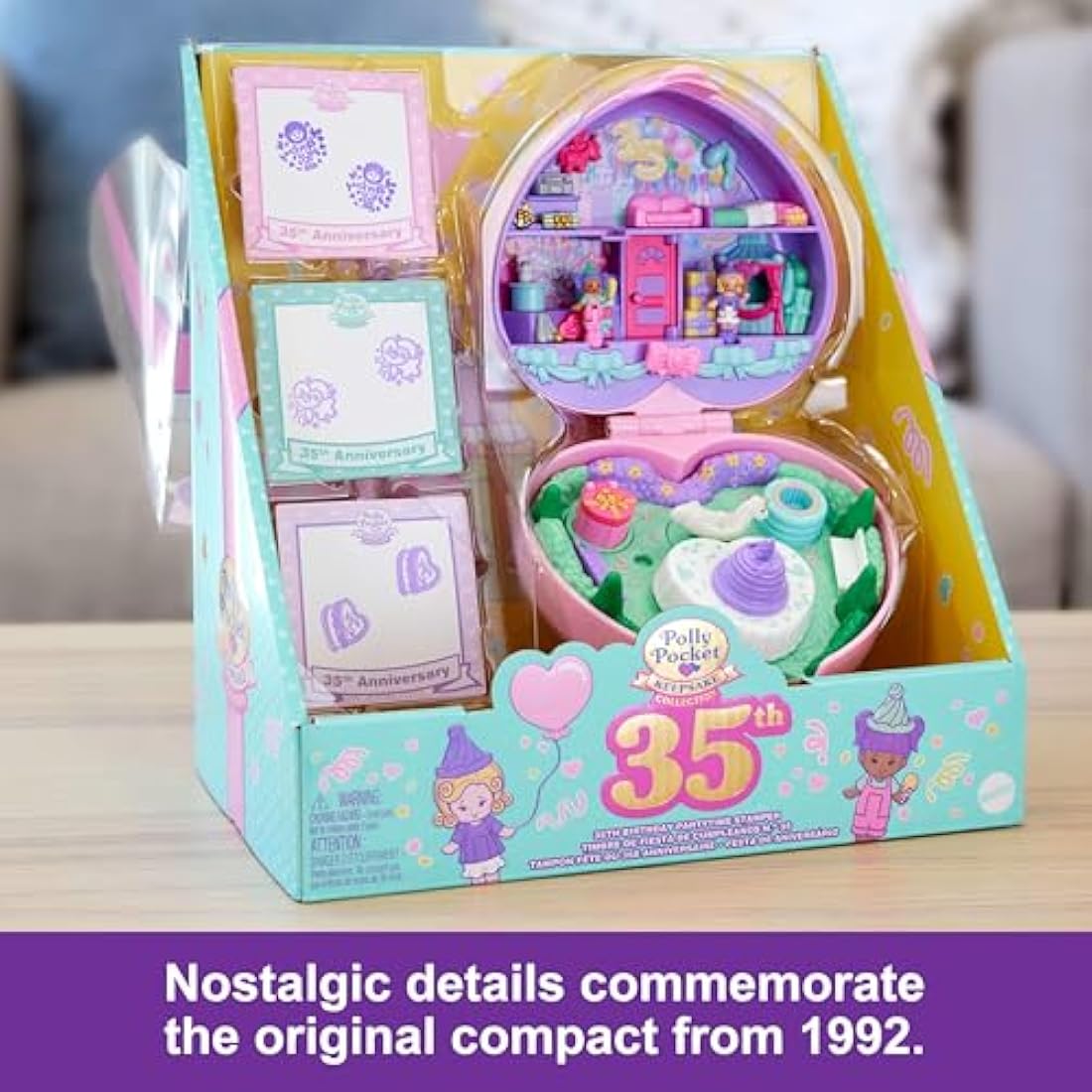 Polly Pocket 35th Anniversary Partytime Stamper Collector Compact Set