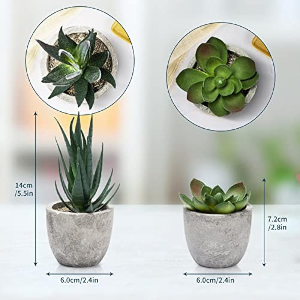 Jolof Store 4-Pack Artificial Potted Plants – Faux Eucalyptus & Succulents