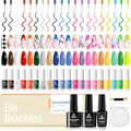 Beetles 20 Color Gel Liner Nail Art Polish Set with Base and Top Coat