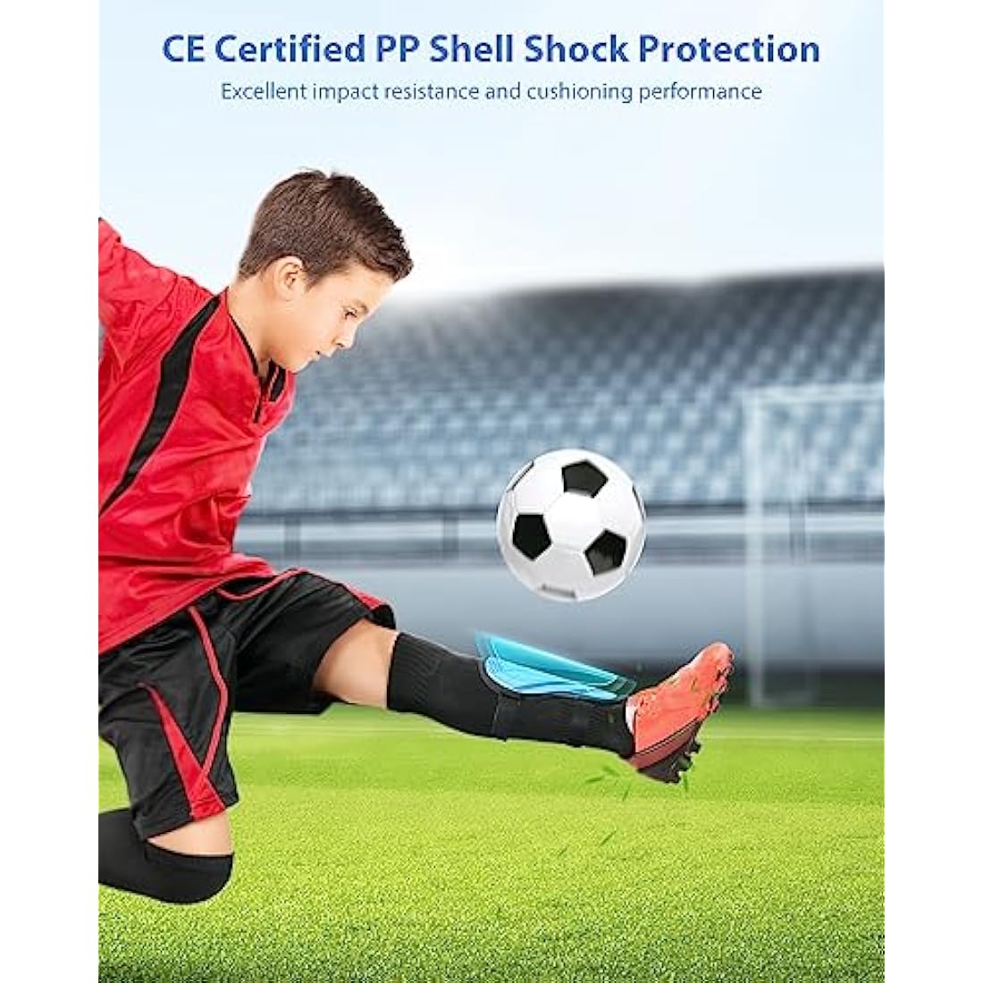 AirsFish Kids Soccer Shin Guards – CE Certified Adjustable Football Pads