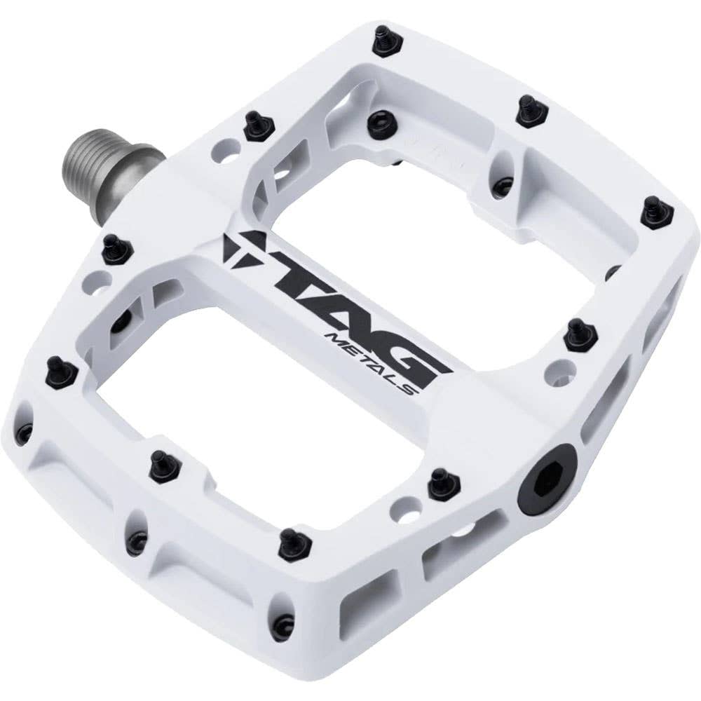 TAG Metals T3 Nylon MTB Pedals | Lightweight Platform 9/16" - White