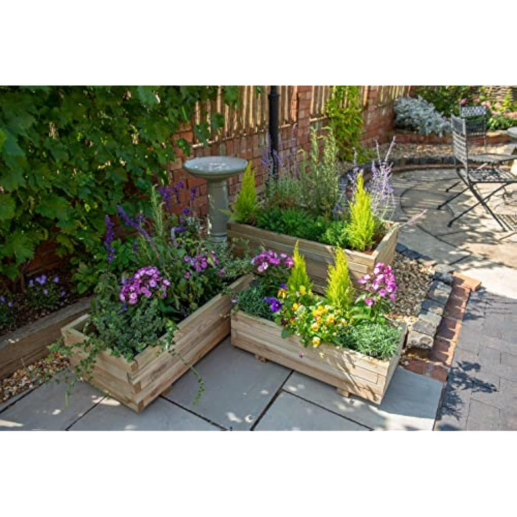 Jolof Store Rectangular Wooden Planter Set - Pressure Treated (3 Sizes)