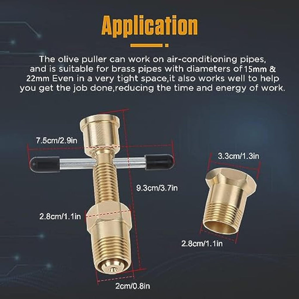 VKALTUL Olive Remover Tool | Brass Pipe Puller for 15mm & 22mm Pipes