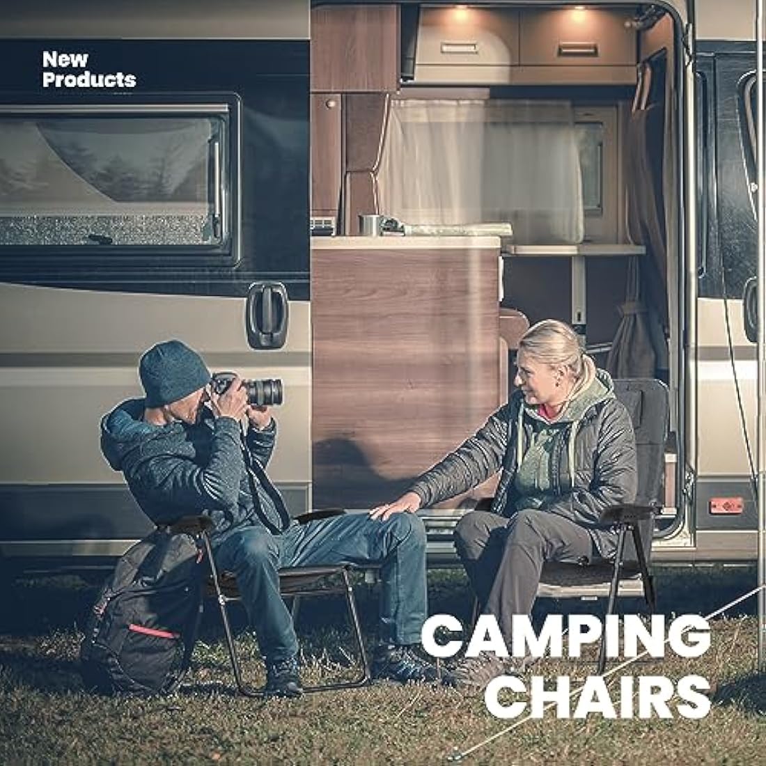 Homecall Folding Garden Camping Chair – Waterproof Olefin Padded Grey