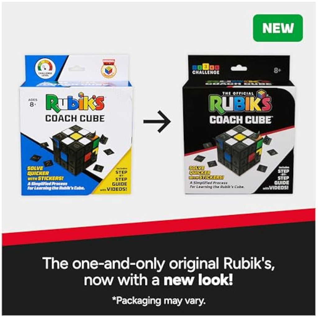 Rubik’s Coach Cube – 3x3 Learning Puzzle with Peel to Reveal Stickers