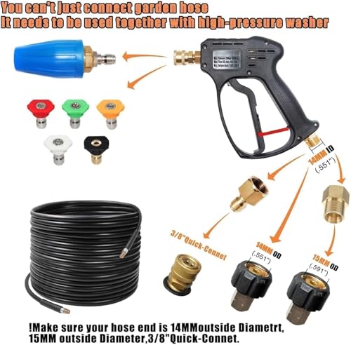 YUET High Pressure Washer Gun | 4350 PSI with Multi-Angle Nozzle