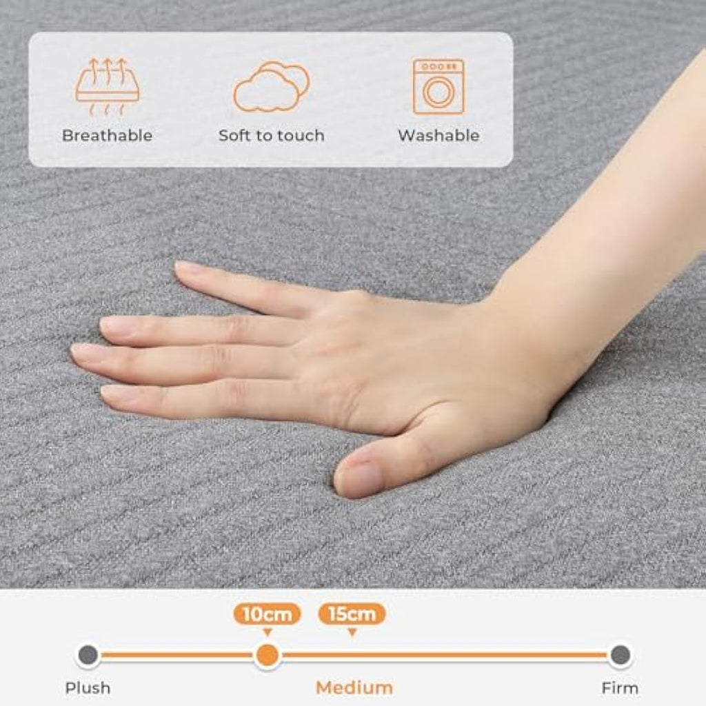 Vesgantti Tri-fold Mattress – 10cm Gel Memory Foam Single Guest Bed