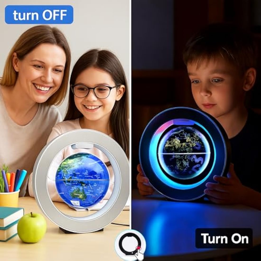 Magnetic Levitation 4" LED Constellation Rotating Globe