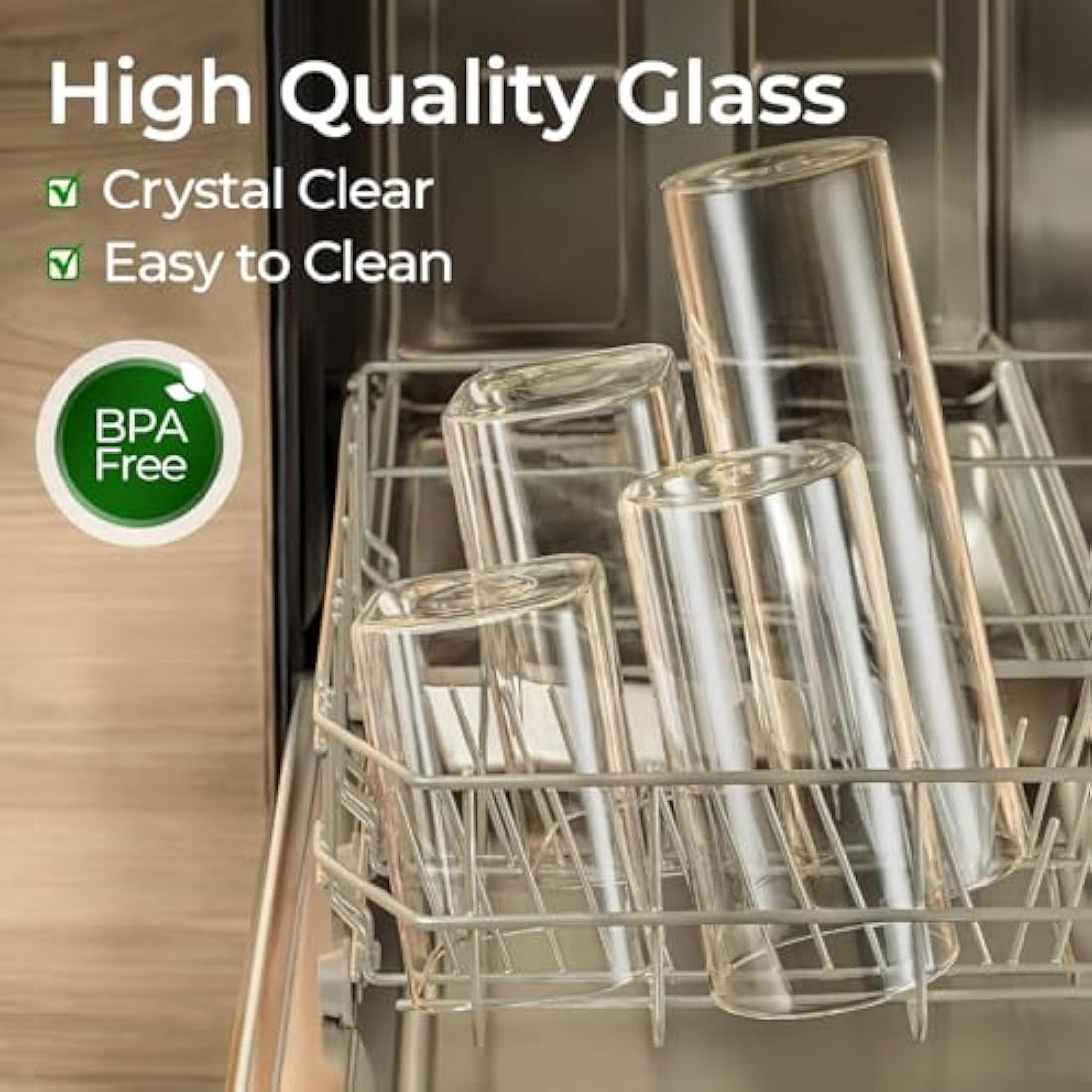 ComSaf 1.9L Glass Spaghetti Storage Jars - Airtight Food Canisters, Set of 3