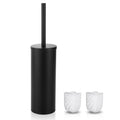 Gricol Stainless Steel Toilet Brush & Holder | Matt Black | 2 Brush Heads