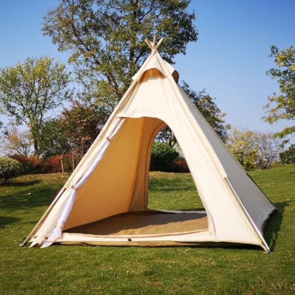 Canvas Pyramid Teepee Tent – 2-3 Person Waterproof Tipi