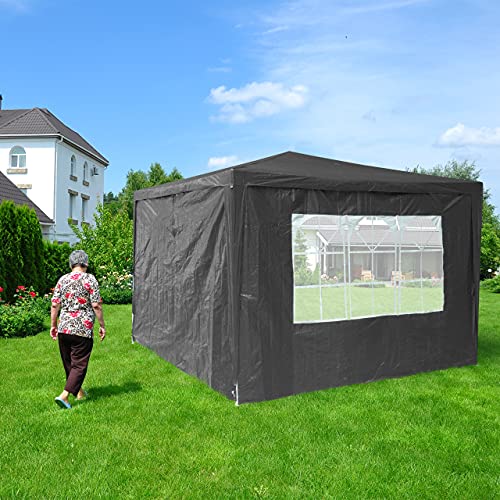 Relaxdays Gazebo Side Walls Set of 2 | 2x3m Waterproof Grey Panels