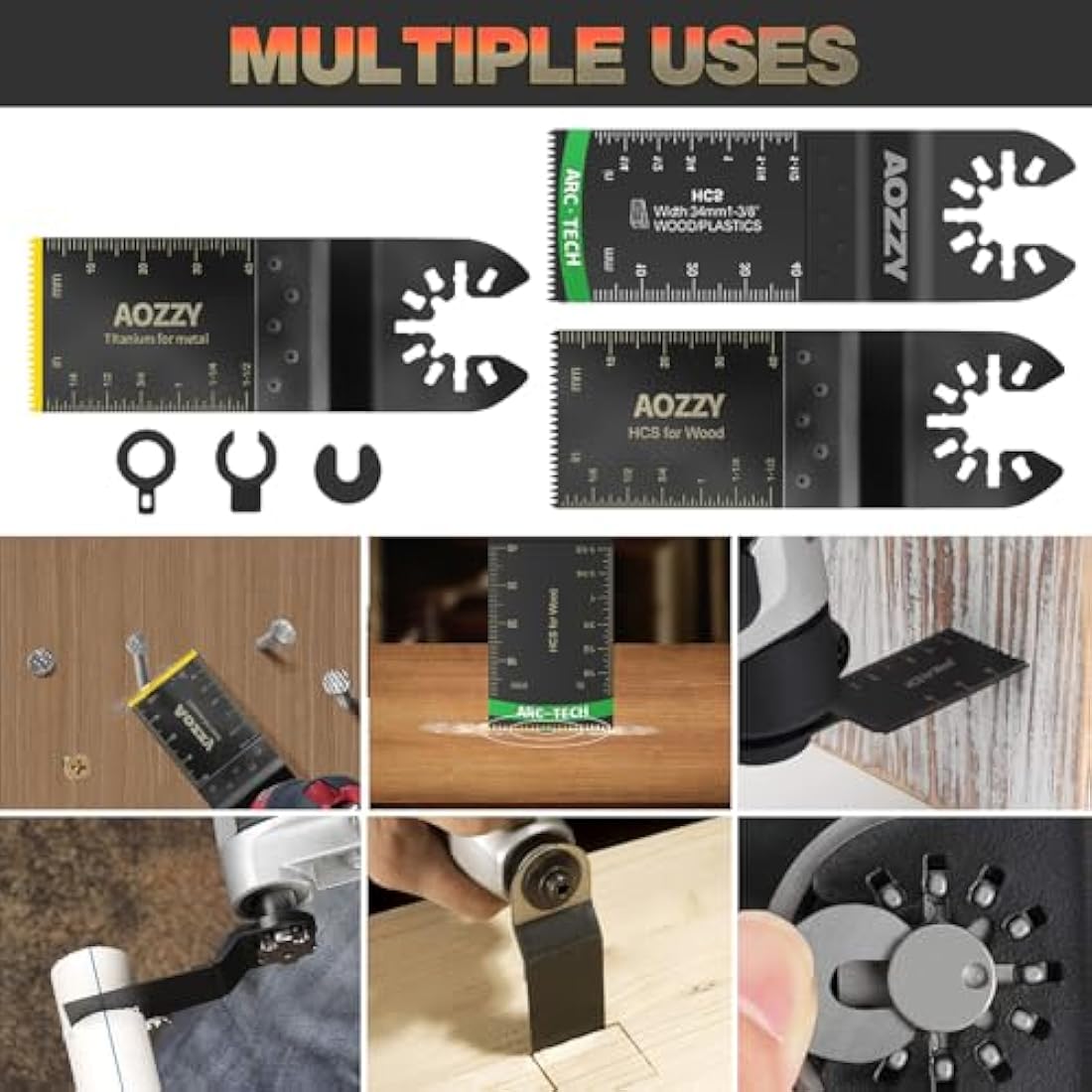 Jolof Store 50PC Oscillating Tool Blades – Titanium & Quick Release Set