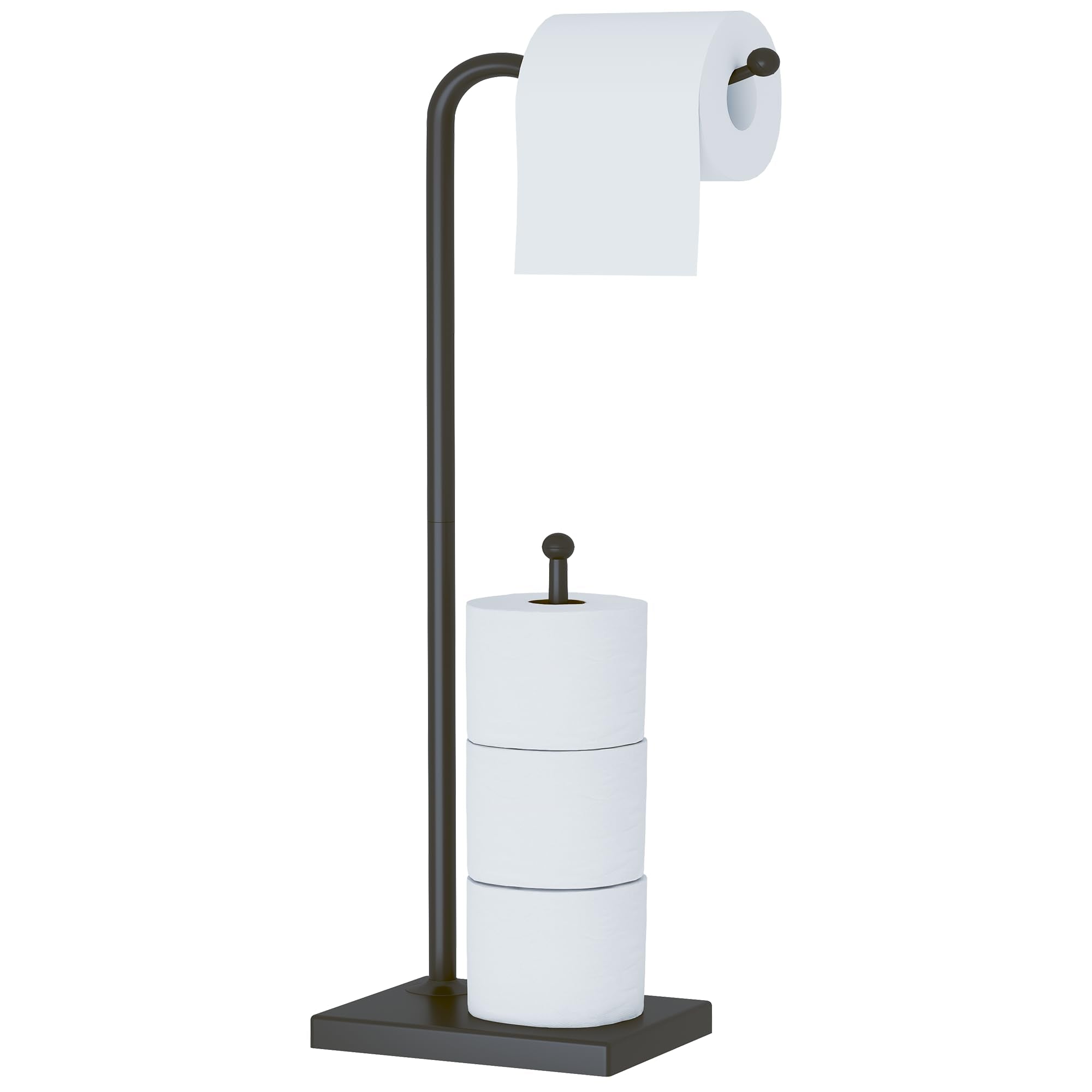 Jolof Store Free Standing Toilet Paper Holder Stand | Black Tissue Storage