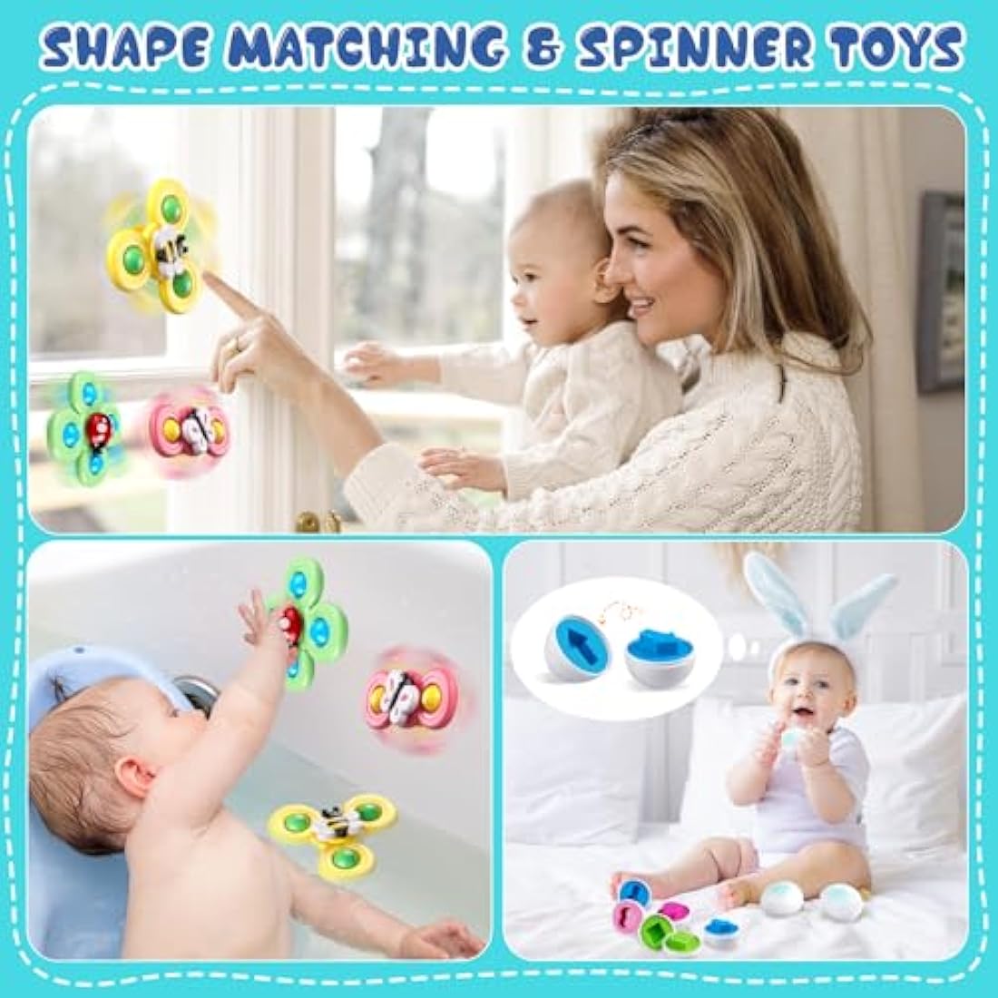 Plunack 6-in-1 Montessori Baby Toys | 28pc Sensory Stacking Set
