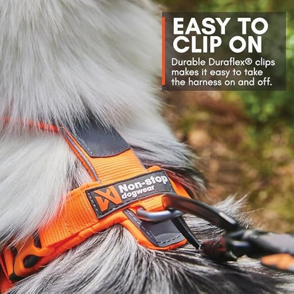 Non-stop Dogwear Line Harness – Adjustable Reflective Dog Harness, Orange