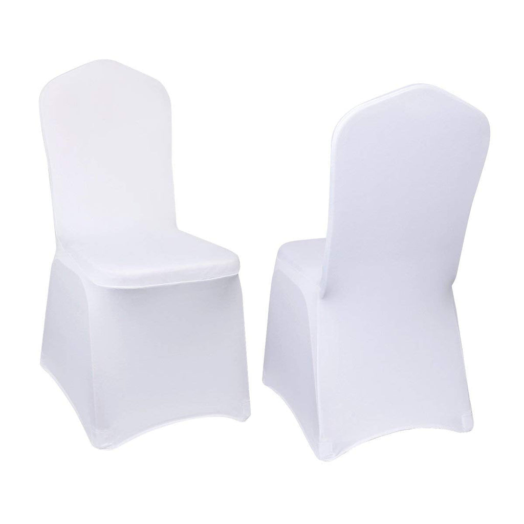 Kapwall White Spandex Chair Covers | 12 Pack Stretchable Wedding Covers
