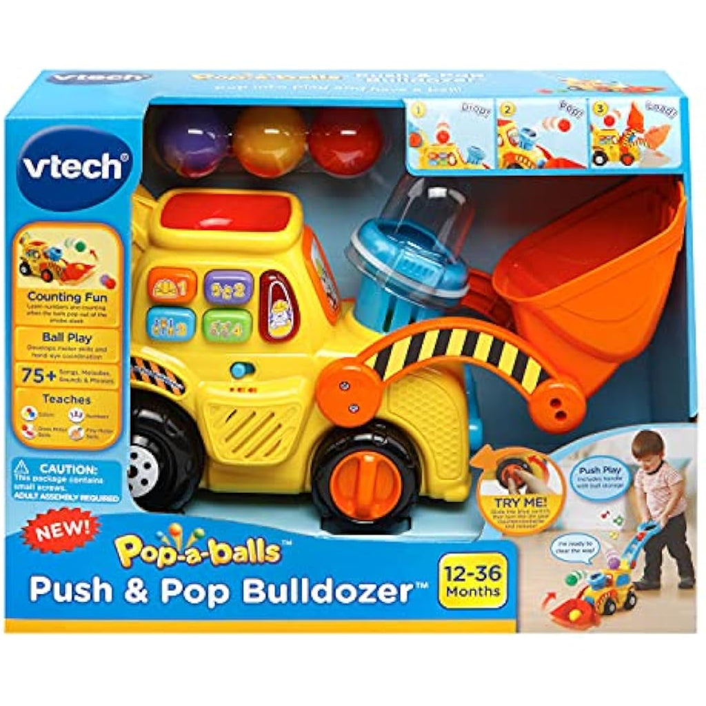 VTech Pop-a-Balls Push & Pop Bulldozer – Interactive Toddler Toy