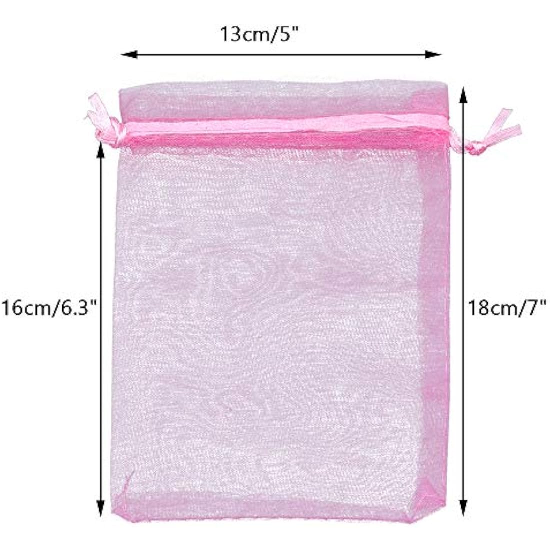 G2PLUS Pink Organza Gift Bags | 100 PCS Large Mesh Jewelry Pouches