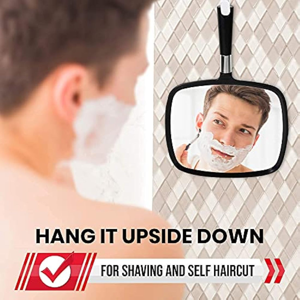 Mirrorvana Large Handheld Mirror with Handle - Black 5-Pack Bulk Set