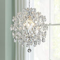 Bestier Modern Silver Crystal Raindrop Chandelier | 3-Light Pendant