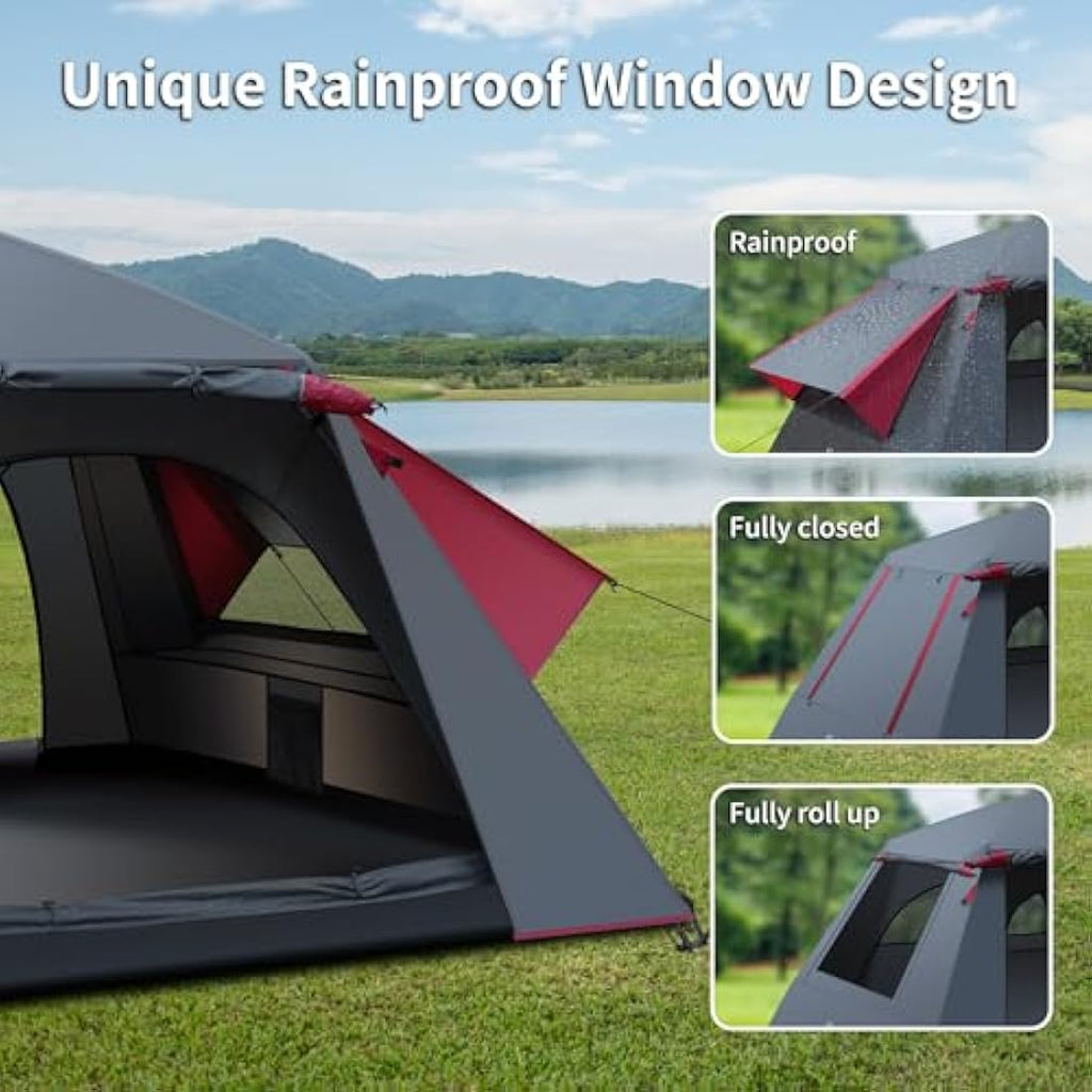 Yafaca 3-Person Pop Up Camping Tent – Waterproof Automatic Dome Shelter