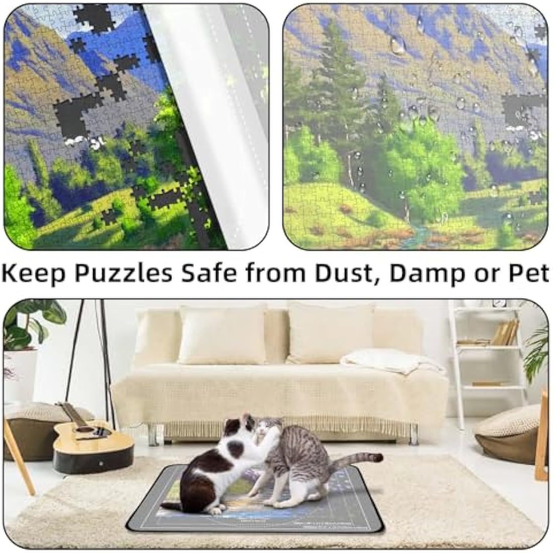 MOZOOSON Jigsaw Puzzle Board for 1000 Pieces | 6 Sorting Trays & Cover