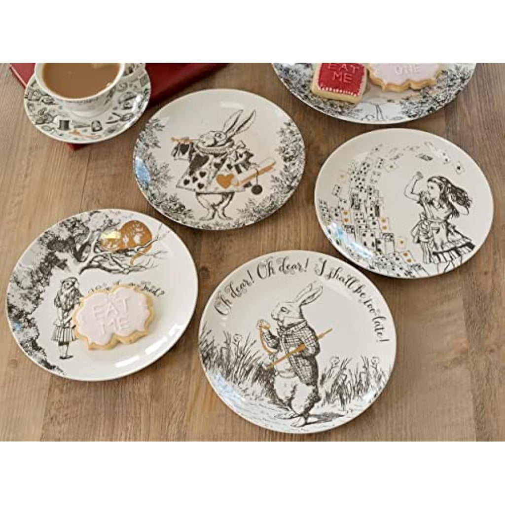V&A Alice in Wonderland Fine China Side Plates, 20.5cm, Set of 4