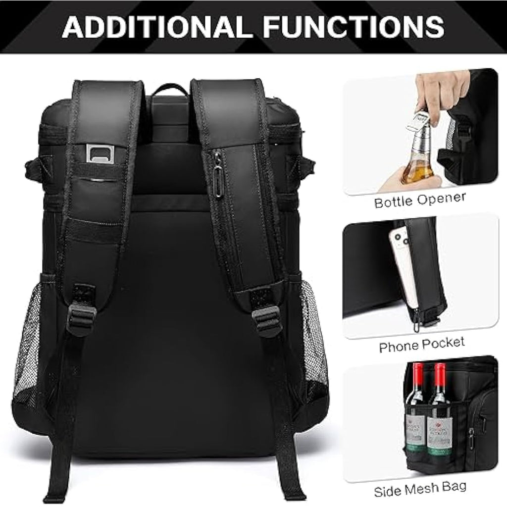 Laripwit 54-Can Insulated Cooler Backpack | Leak-Proof PU Leather Rucksack