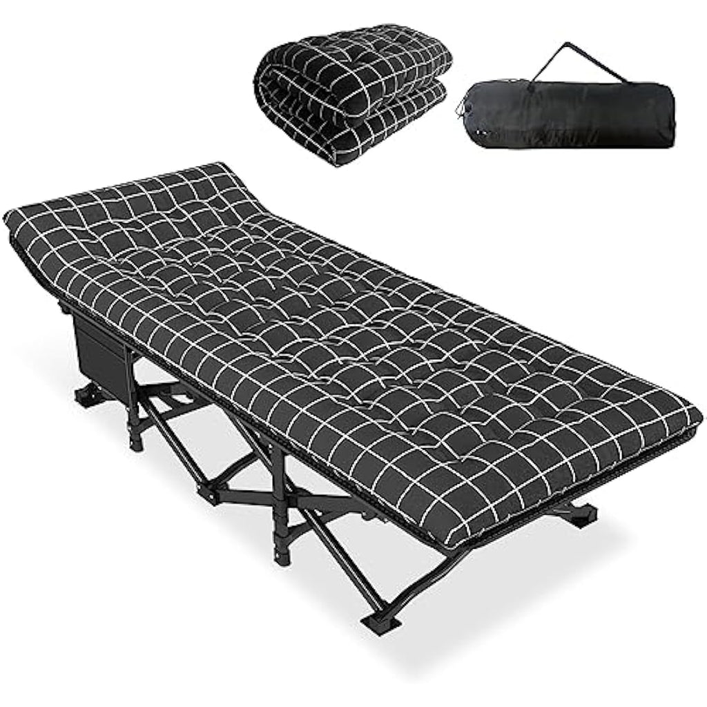 ATORPOK Heavy Duty Camping Cot with Cushion | Portable 450lbs Bed