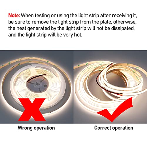 GOMING 32.8ft Double Row COB LED Strip Light | 4000K Natural White 24V