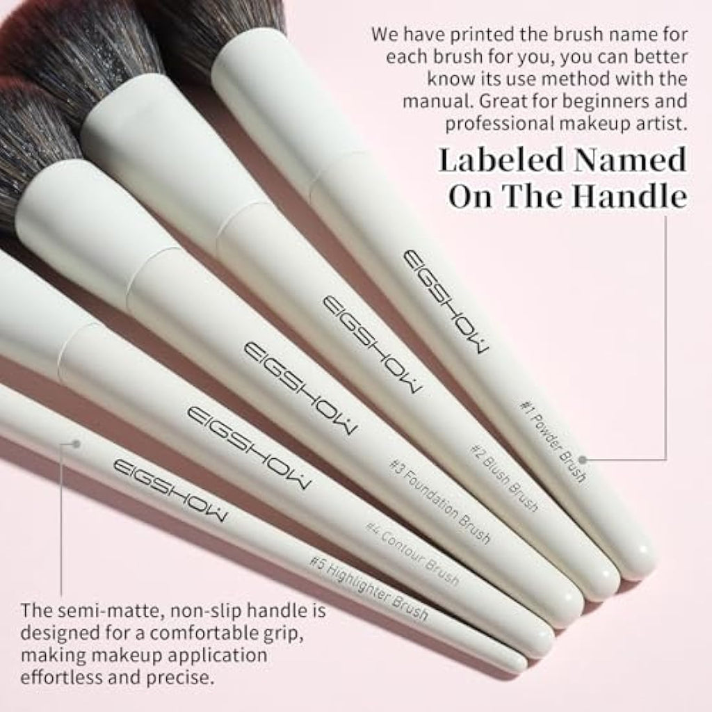 EIGSHOW MUA Pro 18 Pcs Professional Makeup Brush Set – Vegan Beige