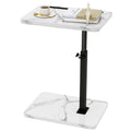 IBUYKE C Shaped Side Table,Height Adjustable,White with Black TVT003BW - image 1