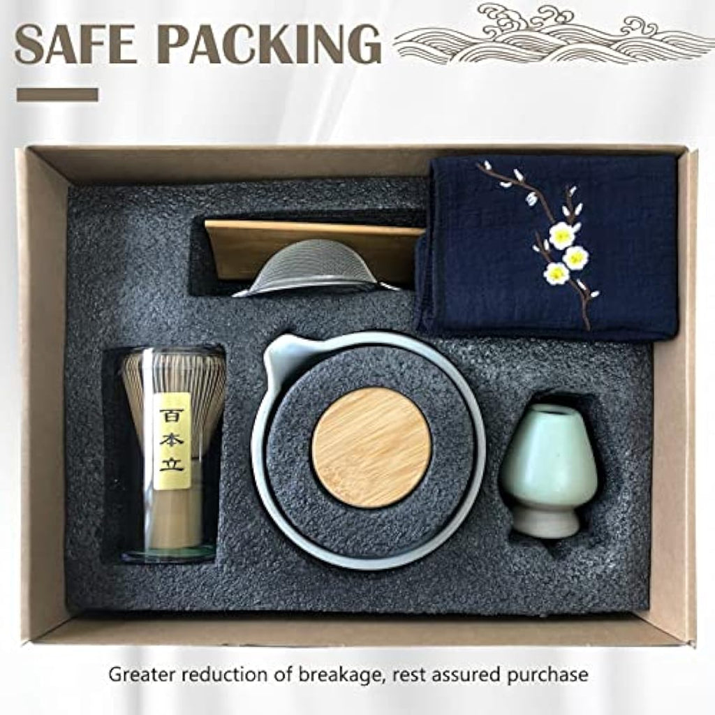 Jolof Store Japanese Matcha Tea Set – 9-Piece Bamboo & Ceramic Kit