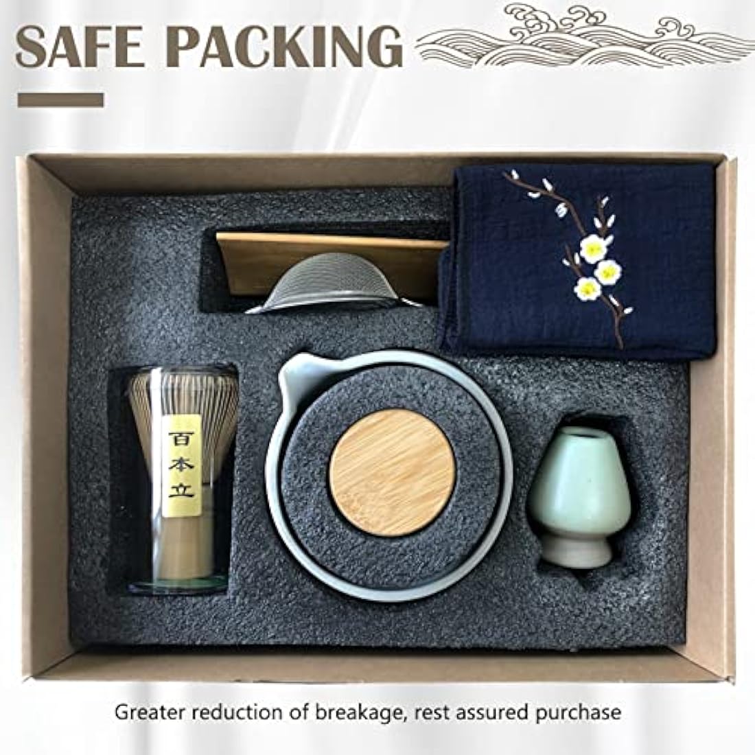 Jolof Store Japanese Matcha Tea Set – 9-Piece Bamboo & Ceramic Kit