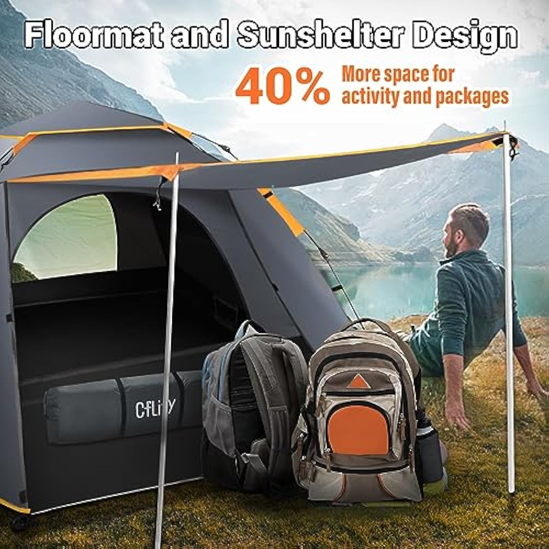 Cflity 3 Person Pop Up Tent – Waterproof 4 Season Instant Camping Shelter