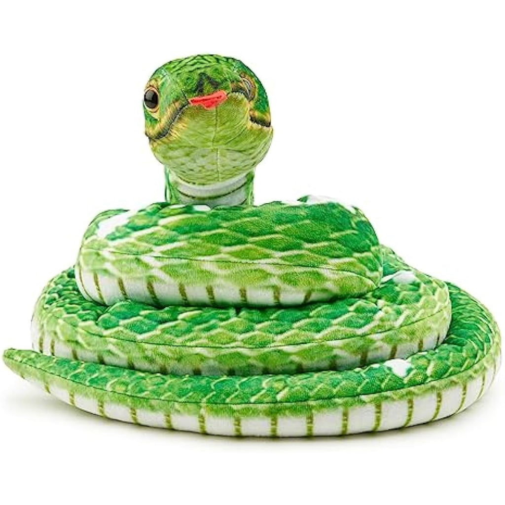 Zappi Co Green Tree Python Plush Snake Toy – Realistic 180cm Stuffed Animal
